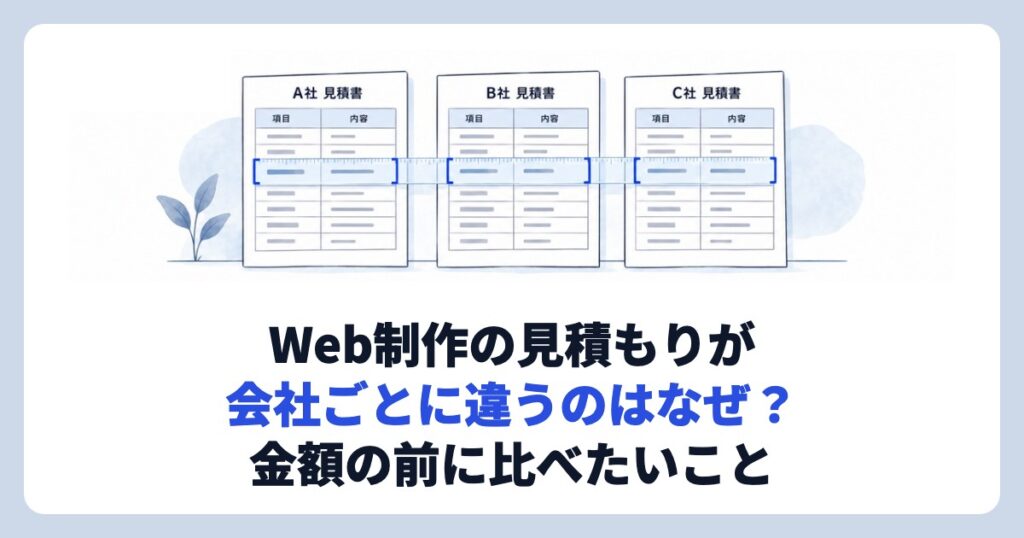 Web制作の見積もりが会社ごとに違うのはなぜ？金額の前に比べたいこと